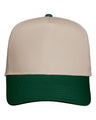 Valucap Five - Panel Twill Cap - Valucap 8869 Khaki/ Forest Green Adjustable Hats
