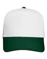 Valucap Five - Panel Twill Cap - Valucap 8869 White/ Forest Adjustable Hats