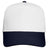 Valucap Five - Panel Twill Cap - Valucap 8869 White/ Navy Adjustable Hats