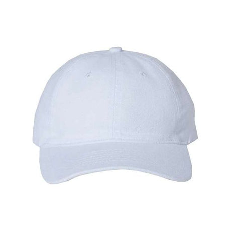Valucap Heavy Brushed Twill Unstructured Cap - Valucap 9610 White Adjustable Hats