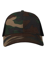 Valucap Mesh - Back Twill Trucker Cap - Valucap VC400 Camo/ Black Adjustable Hats