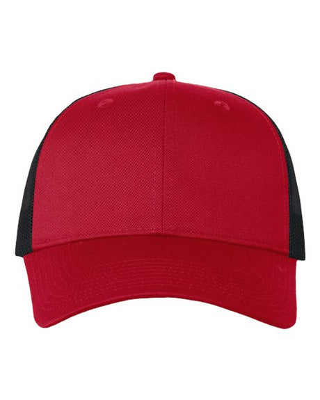 Valucap Mesh - Back Twill Trucker Cap - Valucap VC400 Red/ Black Adjustable Hats