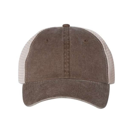 Valucap Pigment - Dyed Trucker Cap - Valucap SP510 Brown/ Stone Adjustable Hats
