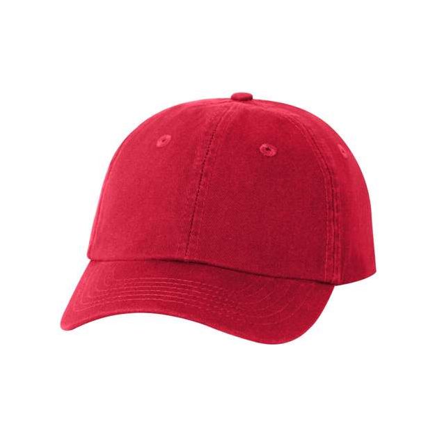 Valucap Youth Small Fit Bio - Washed Dad Hat - Valucap VC300Y Red Adjustable Hats