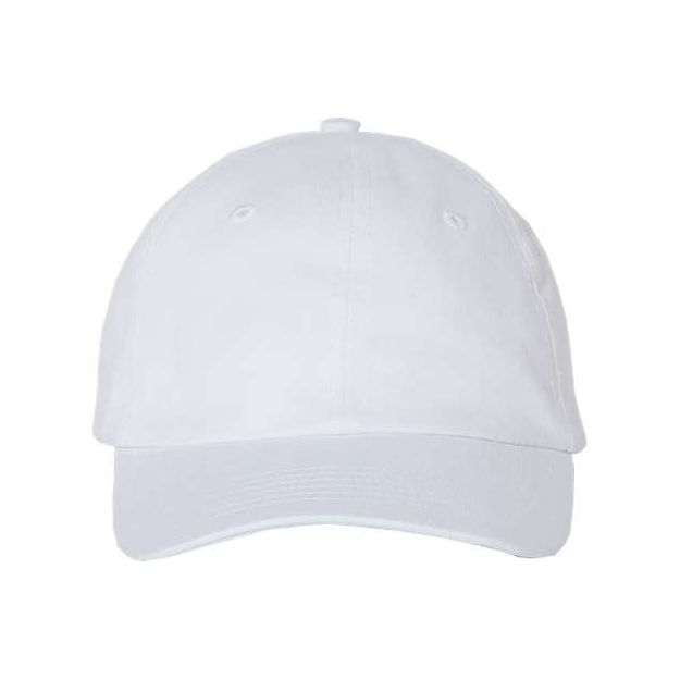Valucap Youth Small Fit Bio - Washed Dad Hat - Valucap VC300Y White Adjustable Hats