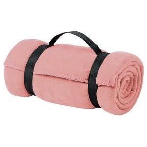 Value Fleece Blanket with Strap Light Pink