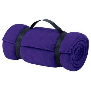 Value Fleece Blanket with Strap Purple