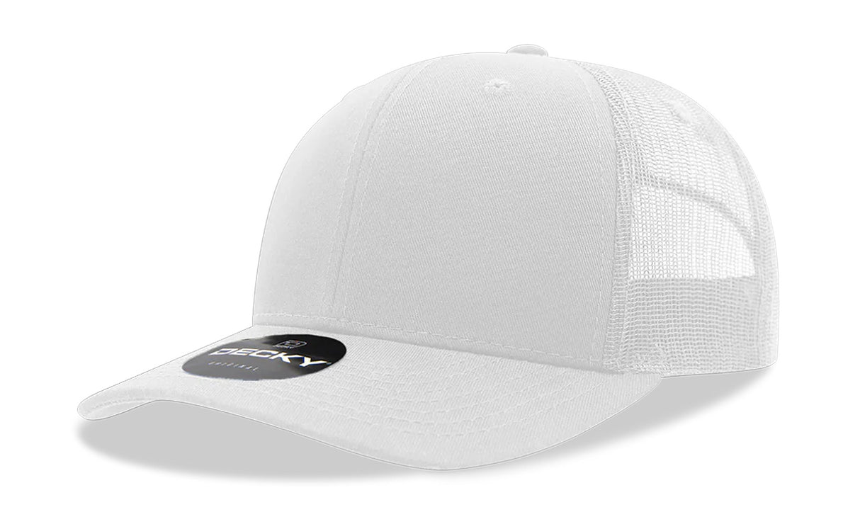 Decky 6 Panel Mid Profile Structured Cotton Blend Trucker | Decky 6021