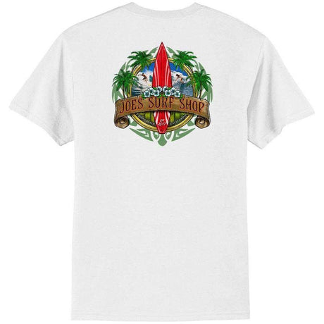 Joe's Surf Shop Longboard Design 50/50 Cotton Poly T-Shirts in Regular, Big and Tall Joe's USA Men's Shirts