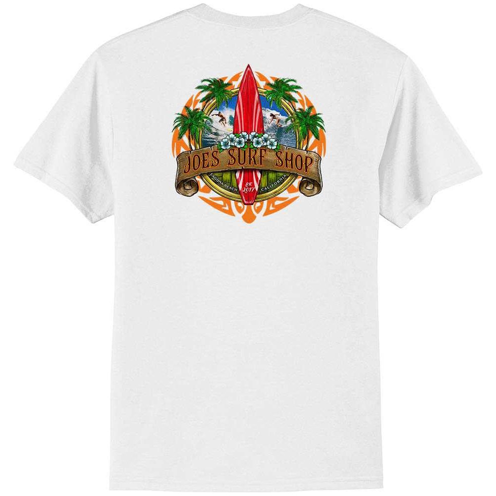 Joe's Surf Shop Longboard Design 50/50 Cotton Poly T-Shirts in Regular, Big and Tall Joe's USA Men's Shirts