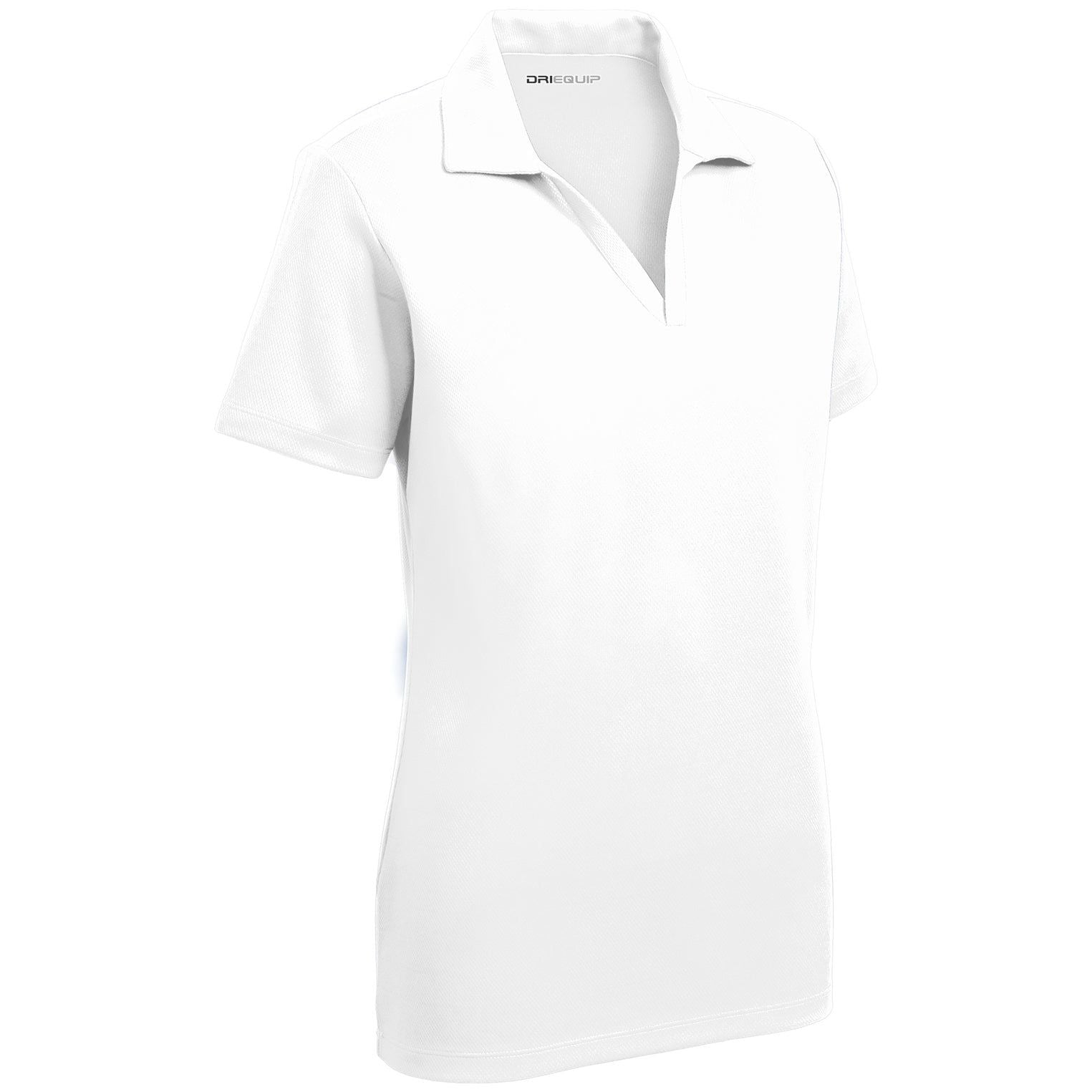 DRI-EQUIP Ladies Racer Mesh Golf Polo DRI-EQUIP White