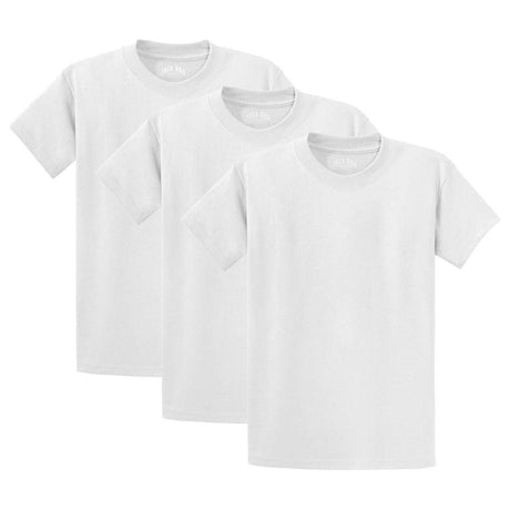 Joe's USA Mens 3-Pack of 100% Heavyweight Cotton T-Shirts Multi-Packs Big & Tall Sizes - White Joe's USA White Small