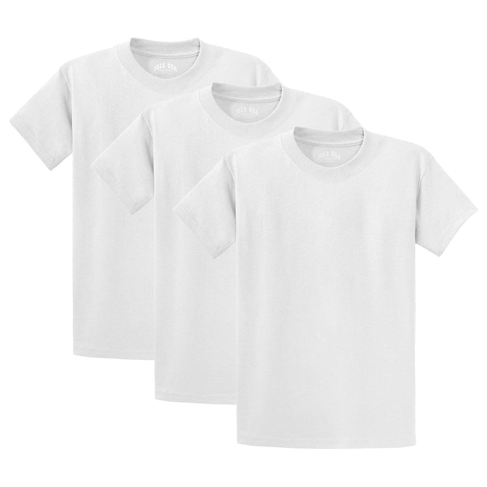 Joe's USA 100% Heavyweight Cotton T-Shirts Multi-Packs Big & Tall Sizes Joe's USA White