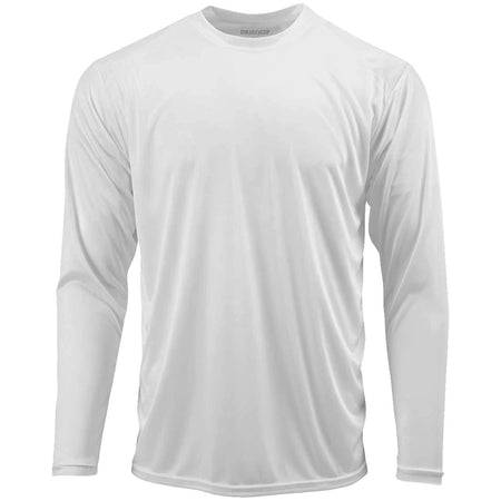 Mens Long Sleeve Moisture Wicking Athletic Shirts in Mens Sizes XS-4XL Activewear DRI-EQUIP White