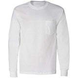 Joe's USA Men's Ultra Cotton 100% Cotton Long Sleeve T-Shirt with Pocket Joe's USA Small White
