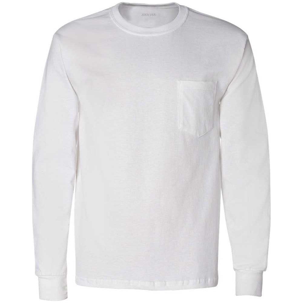 Joe's USA Men's Ultra Cotton 100% Cotton Long Sleeve T-Shirt with Pocket Joe's USA Mens Apparel