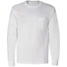 Joe's USA Men's Ultra Cotton 100% Cotton Long Sleeve T-Shirt with Pocket Joe's USA Small White