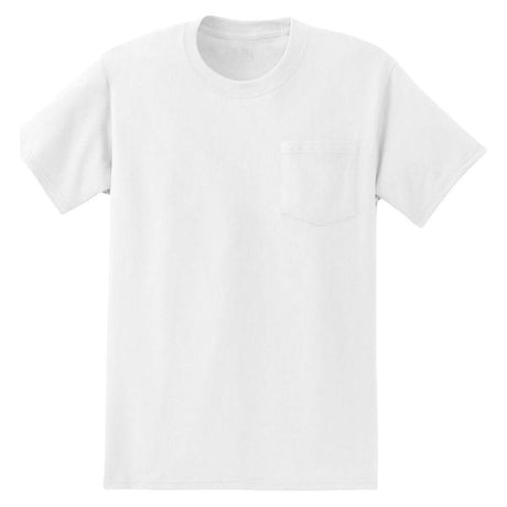 Joe's USA Men's 50/50 Cotton/Poly T-Shirt with Pocket-White T-Shirts Joe's USA White S