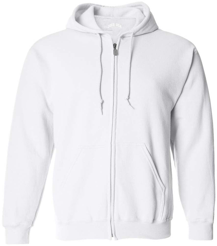 Joe's USA Men's Full Zipper Hoodies - Hooded Sweatshirts in 28 Colors. Sizes S-5XL