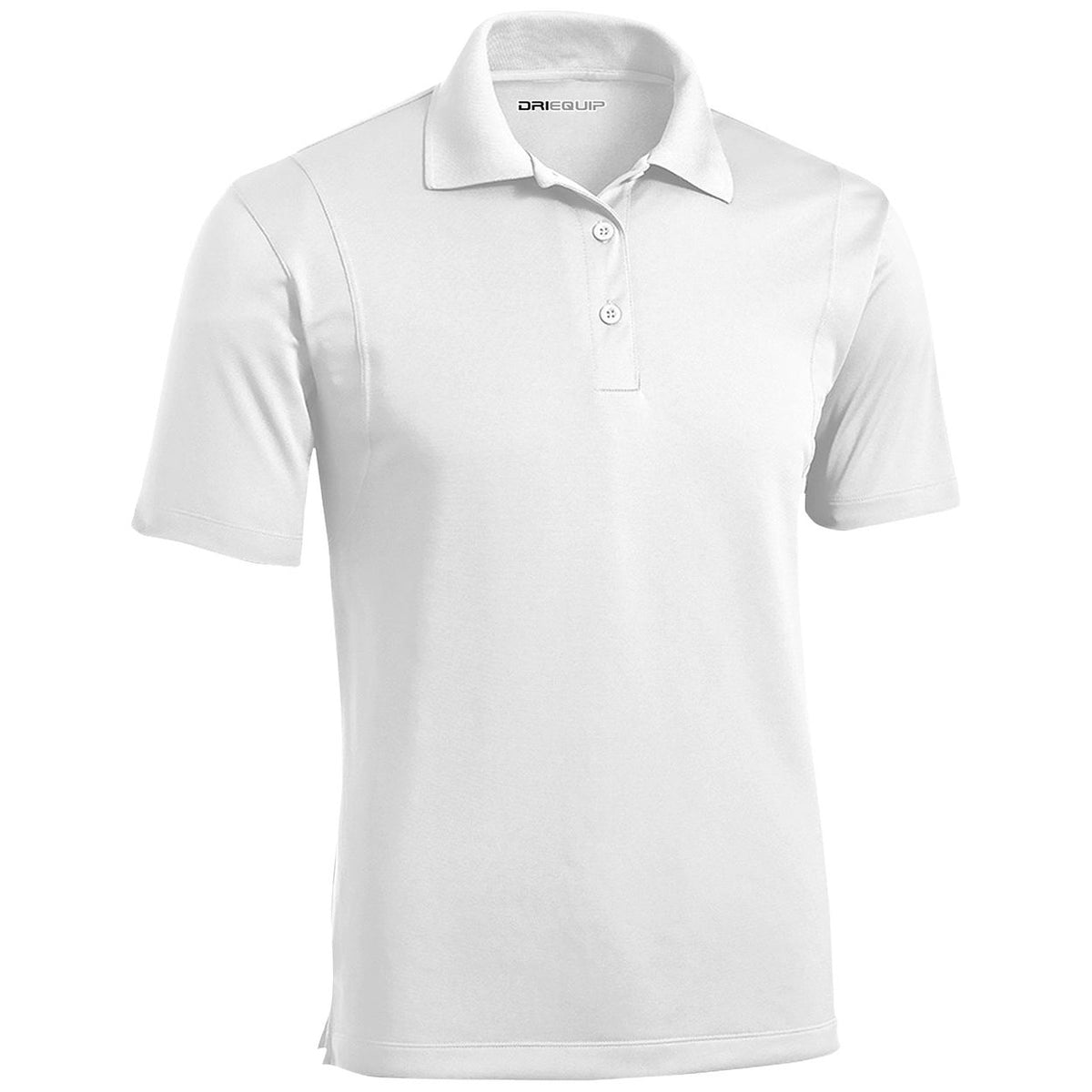 Mens Moisture Wicking Micropique Golf Polos DRI-EQUIP White