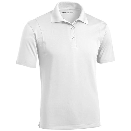 Mens Moisture Wicking Micropique Golf Polos DRI-EQUIP White