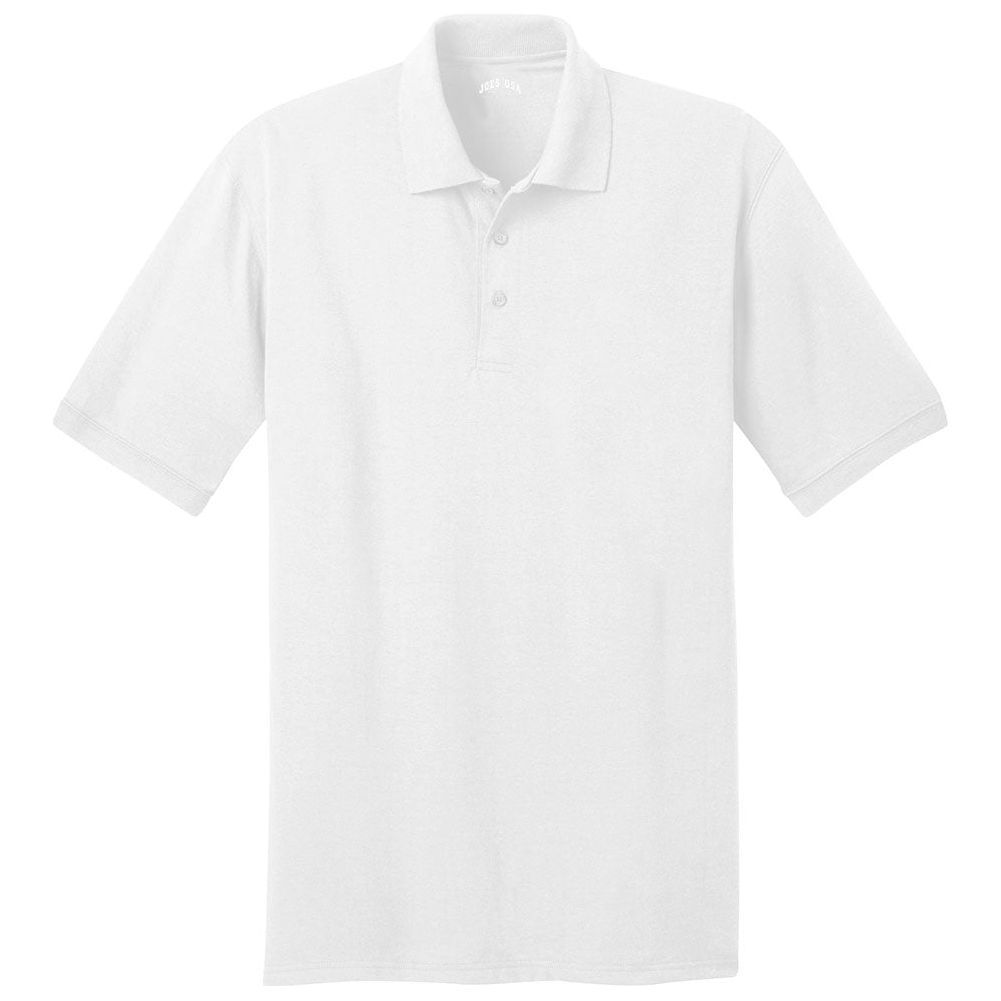 Men's 5.5-Ounce Jersey Knit Polo in Regular, Big & Tall Sizes Joe's USA White