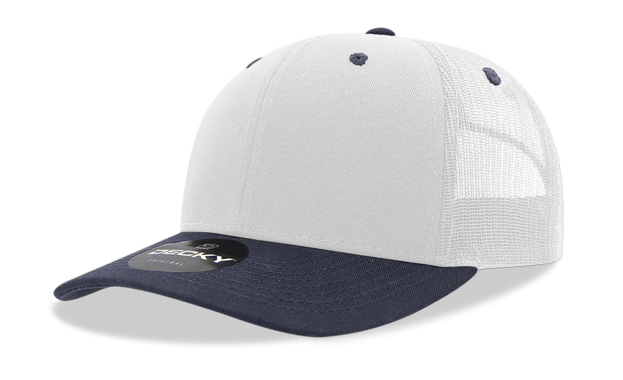 Decky 6 Panel Mid Profile Structured Cotton Blend Trucker | Decky 6021
