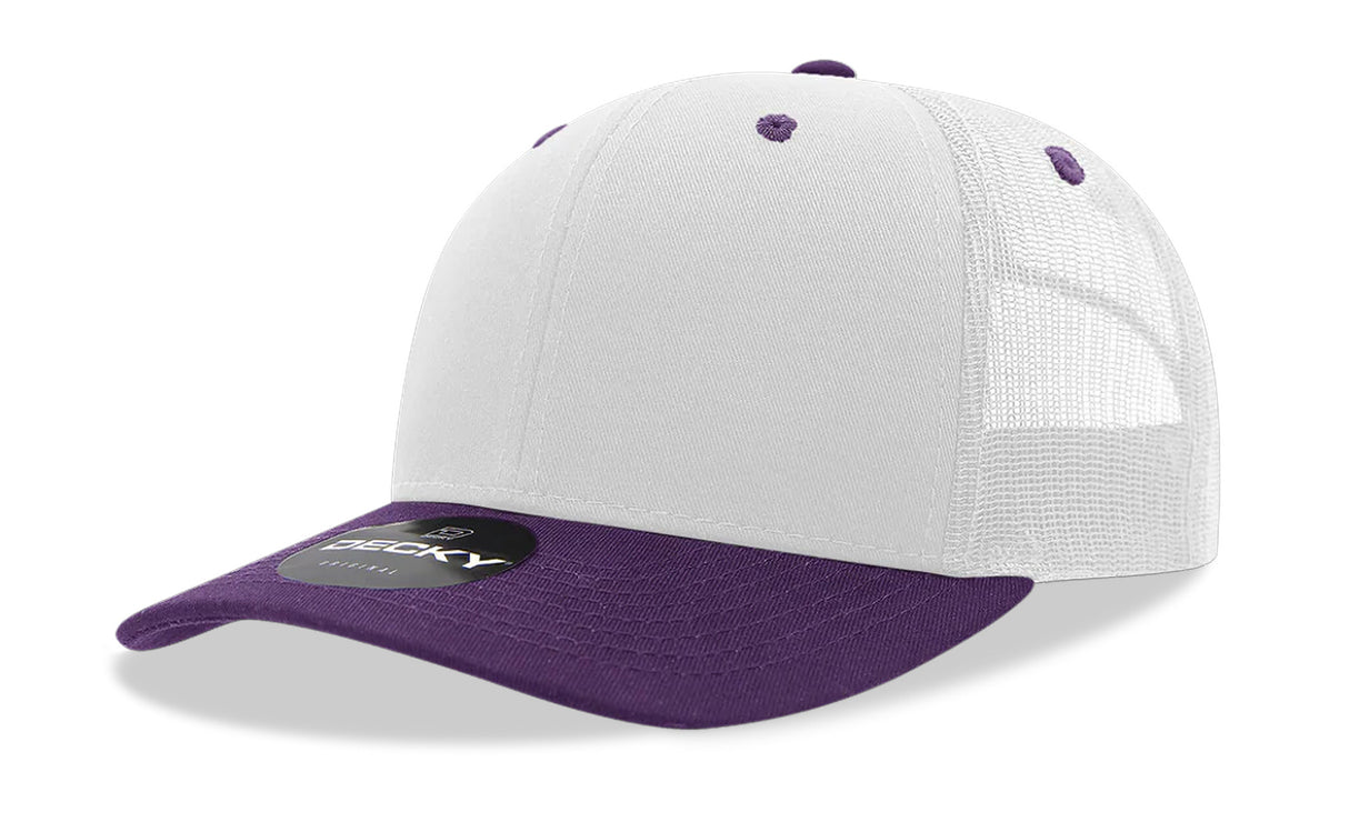 Decky 6 Panel Mid Profile Structured Cotton Blend Trucker | Decky 6021