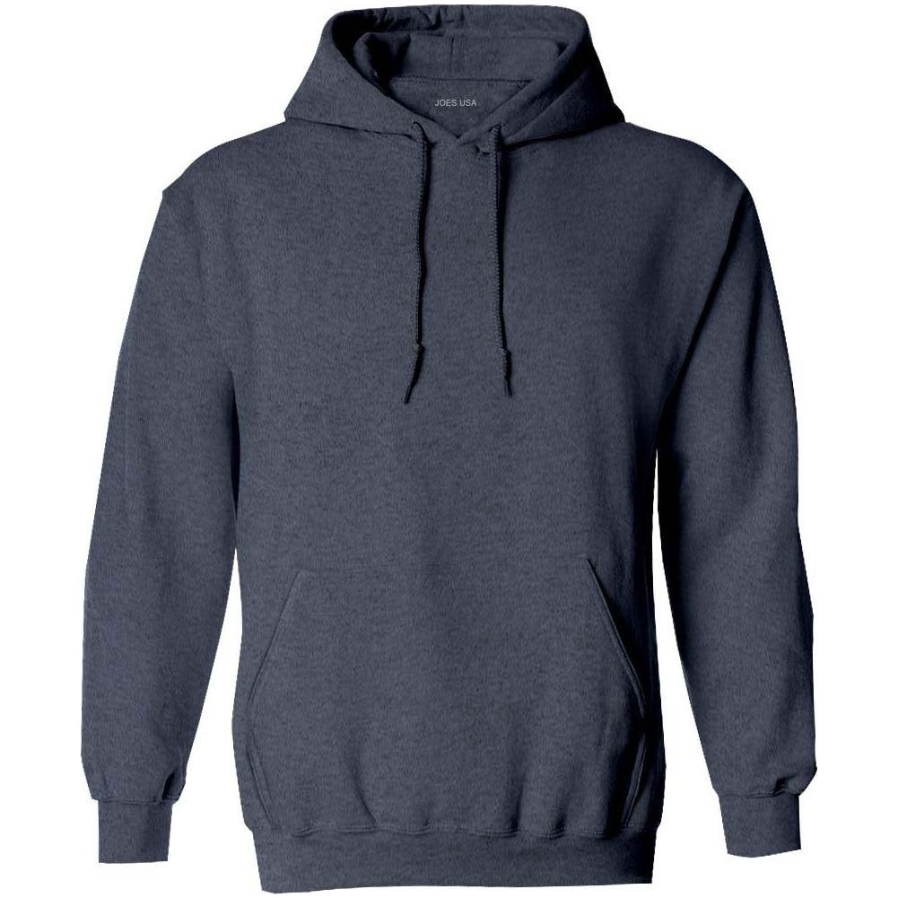 Wholesale Adult Hooded Sweatshirt Heather Navy Small Sweatshirts