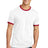 Wholesale Cotton Ringer Tee White/ Red S Short Sleeve T-Shirts