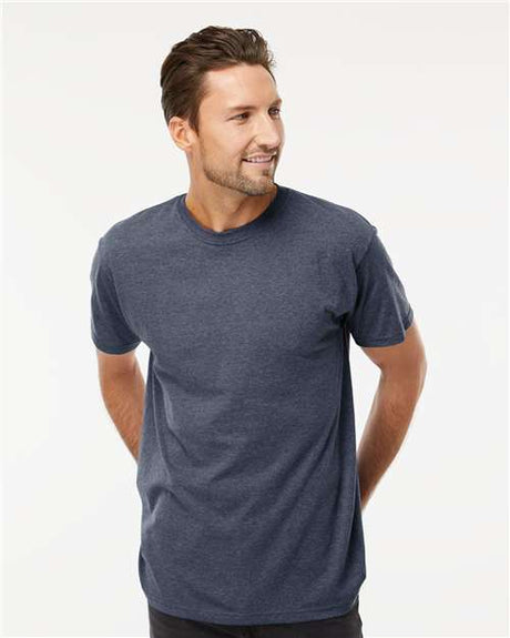 Wholesale Men's 5oz Soft Touch Cotton T-Shirt Heather Navy S Short Sleeve T-Shirts