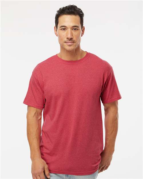 Wholesale Men's 5oz Soft Touch Cotton T-Shirt Heather Red S Short Sleeve T-Shirts