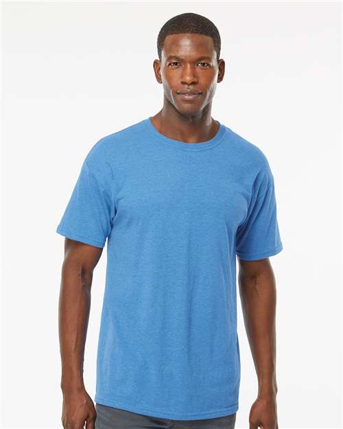 Wholesale Men's 5oz Soft Touch Cotton T-Shirt Heather Turquoise S Short Sleeve T-Shirts