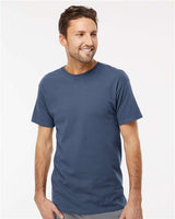 Wholesale Men's 5oz Soft Touch Cotton T-Shirt Indigo Blue S Short Sleeve T-Shirts