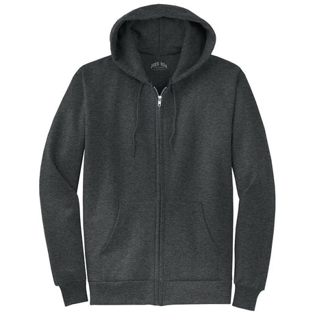 Wholesale Mens Heavy Blend Full - Zip Hooded Sweatshirt Black Heather S Zip Hoodies
