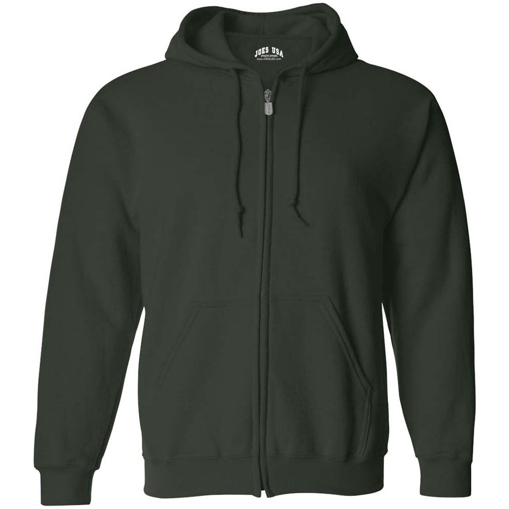 Wholesale Mens Heavy Blend Full - Zip Hooded Sweatshirt Forest Green S Zip Hoodies
