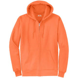 Wholesale Mens Heavy Blend Full - Zip Hooded Sweatshirt Neon Orange S Zip Hoodies