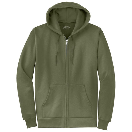 Wholesale Mens Heavy Blend Full - Zip Hooded Sweatshirt Olive Drab Green S Zip Hoodies