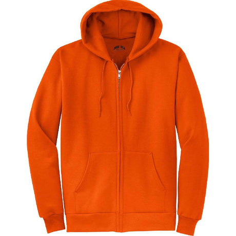 Wholesale Mens Heavy Blend Full - Zip Hooded Sweatshirt Orange S Zip Hoodies