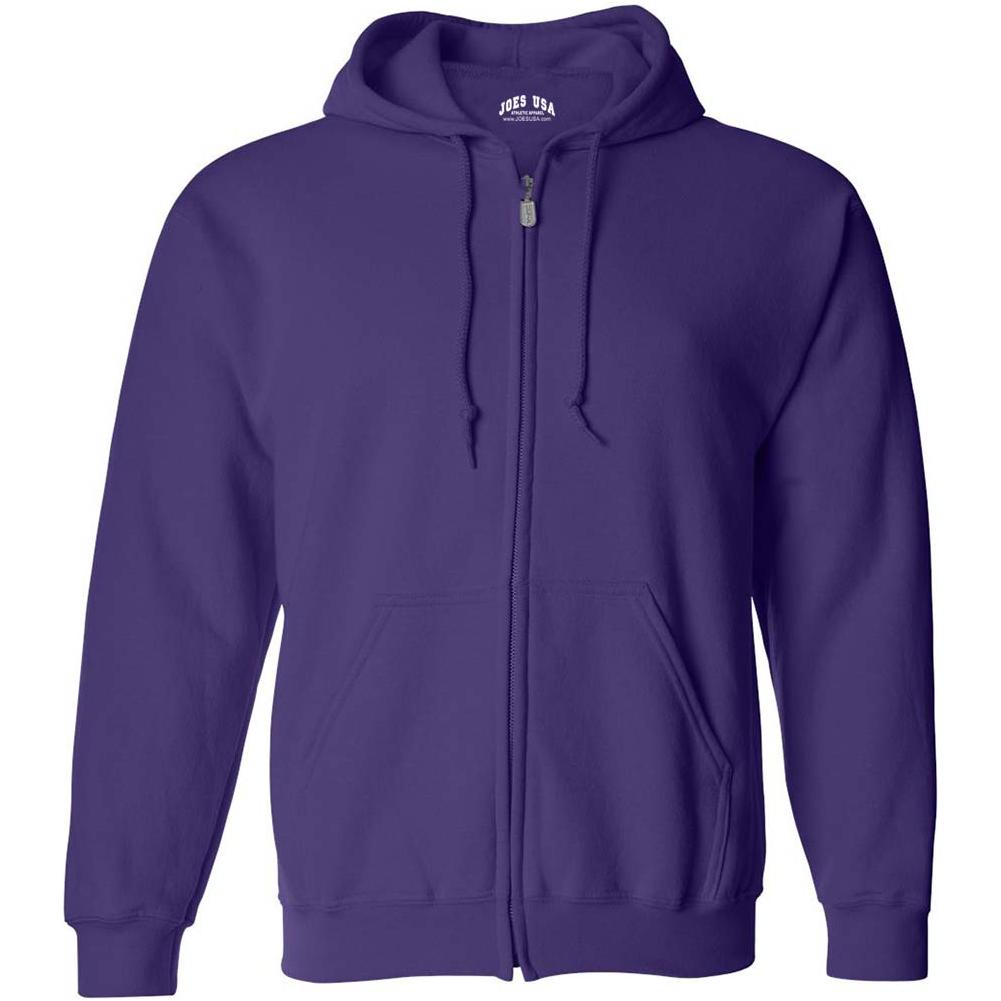 Wholesale Mens Heavy Blend Full - Zip Hooded Sweatshirt Purple S Zip Hoodies