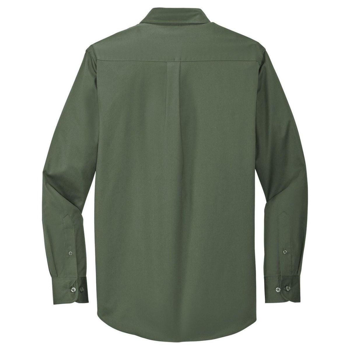 Wholesale Men’s Long - Sleeve Easy - Care Button - Up Shirt | Wrinkle - Resistant Uniform for Restaurants, Offices & Schools Clover Green Small Woven Shirts