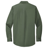 Wholesale Men’s Long - Sleeve Easy - Care Button - Up Shirt | Wrinkle - Resistant Uniform for Restaurants, Offices & Schools Clover Green Small Woven Shirts