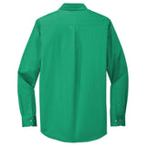 Wholesale Men’s Long - Sleeve Easy - Care Button - Up Shirt | Wrinkle - Resistant Uniform for Restaurants, Offices & Schools Clover Green Small Woven Shirts