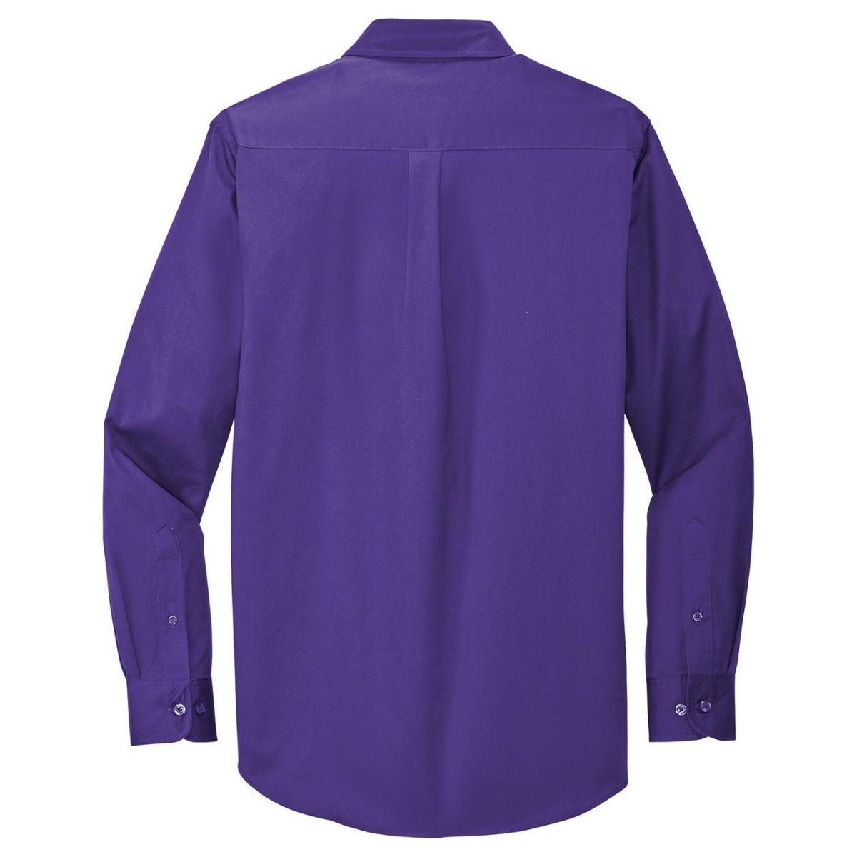 Wholesale Men’s Long - Sleeve Easy - Care Button - Up Shirt | Wrinkle - Resistant Uniform for Restaurants, Offices & Schools Purple / Light Stone Small Woven Shirts