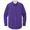 Wholesale Men’s Long - Sleeve Easy - Care Button - Up Shirt | Wrinkle - Resistant Uniform for Restaurants, Offices & Schools Purple / Light Stone Small Woven Shirts