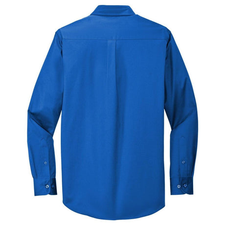 Wholesale Men’s Long - Sleeve Easy - Care Button - Up Shirt | Wrinkle - Resistant Uniform for Restaurants, Offices & Schools Strong Blue Small Woven Shirts