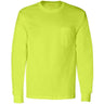 Wholesale Men’s Long Sleeve Pocket T-Shirt Small Safety Green (50/50 Cotton Poly) Short Sleeve T-Shirts