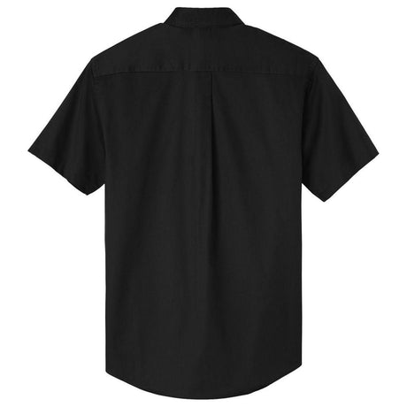 Wholesale Men’s Short - Sleeve Easy - Care Button - Up Shirt | Professional Uniform Shirt for Offices, Restaurants & Schools Black / Light Stone Small Woven Shirts