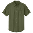 Wholesale Men’s Short - Sleeve Easy - Care Button - Up Shirt | Professional Uniform Shirt for Offices, Restaurants & Schools Clover Green Small Woven Shirts