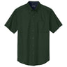 Wholesale Men’s Short - Sleeve Easy - Care Button - Up Shirt | Professional Uniform Shirt for Offices, Restaurants & Schools Dark Green / Navy Small Woven Shirts